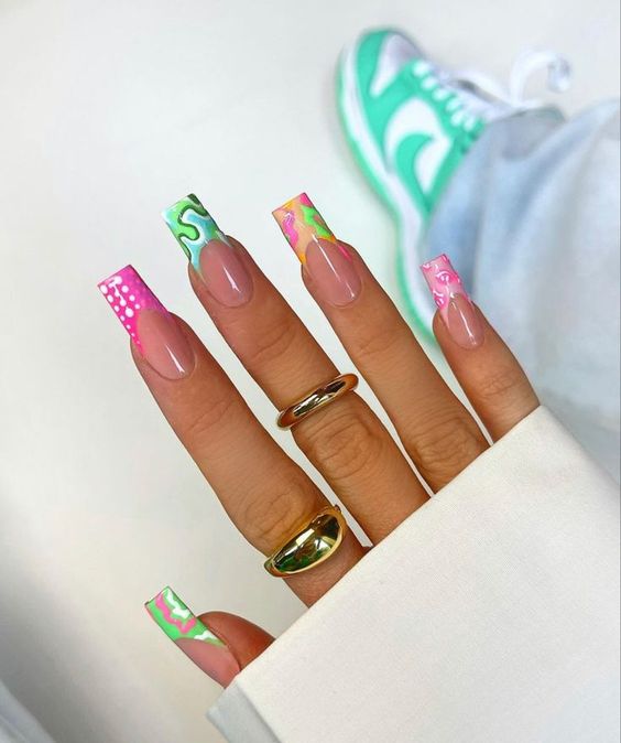 10 Cute Colorful French Tip Nails for Summer
